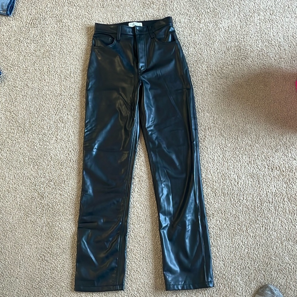 Abercrombie and fitch 90’s straight ultra high rise leather pants
